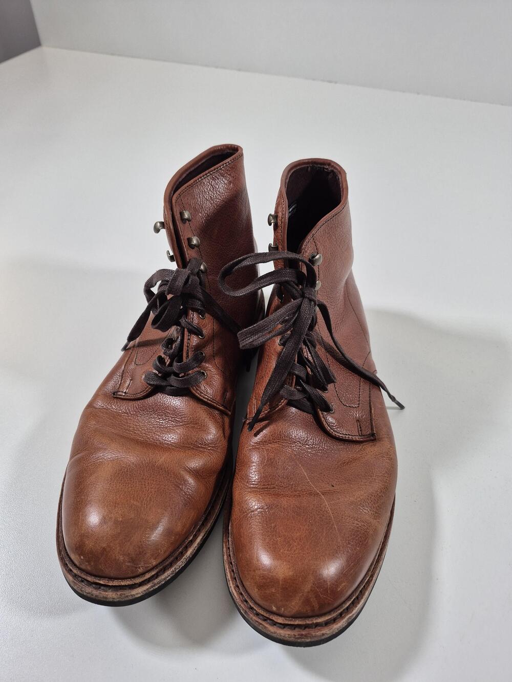 Allen Edmonds Men's 12 Brown Leather Combat Lace-Up Boots Dainite Sole